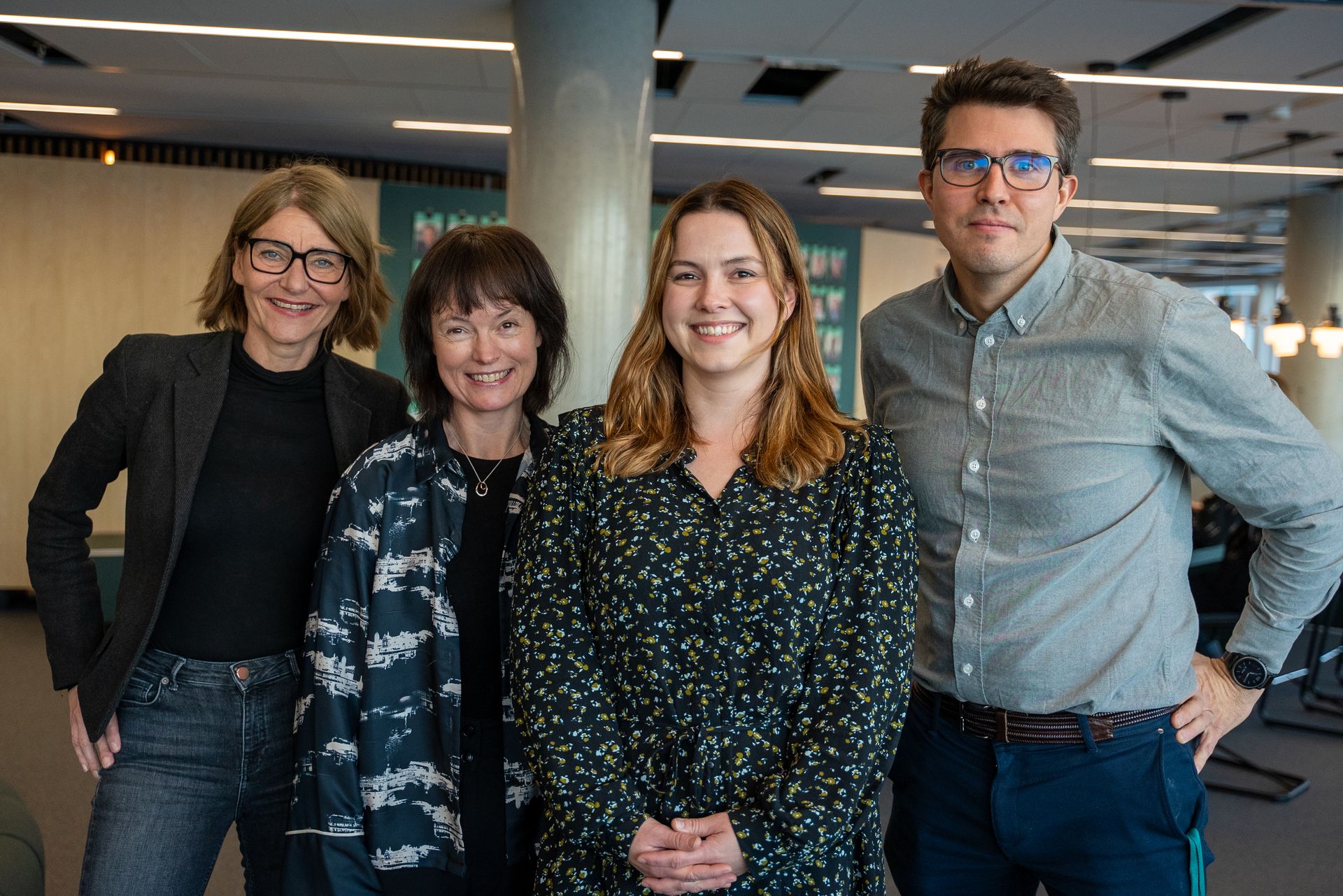 Medarbeidere i Enova, fire fine stående i gruppe.