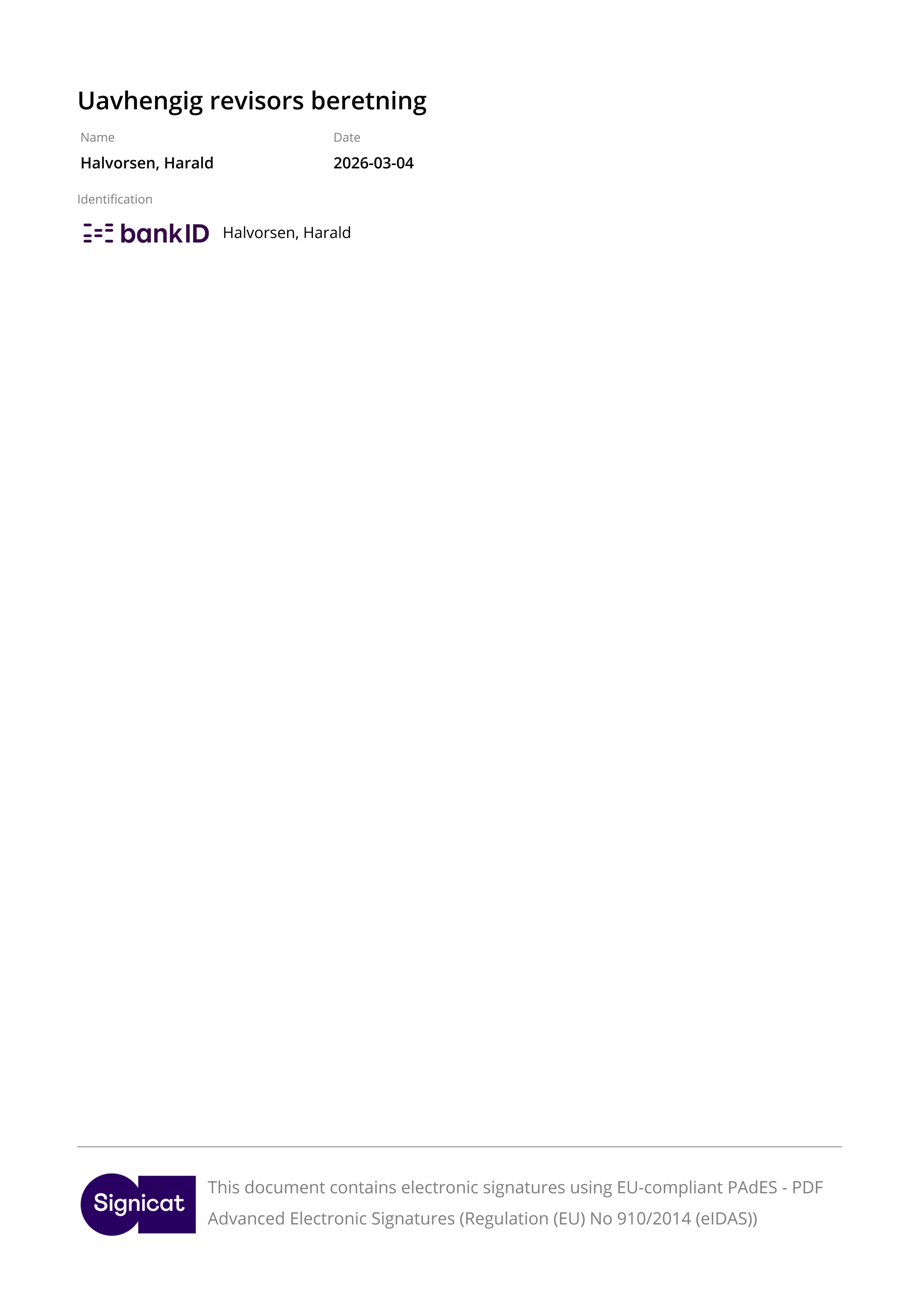 Enova SF - Uavhengig revisors beretning